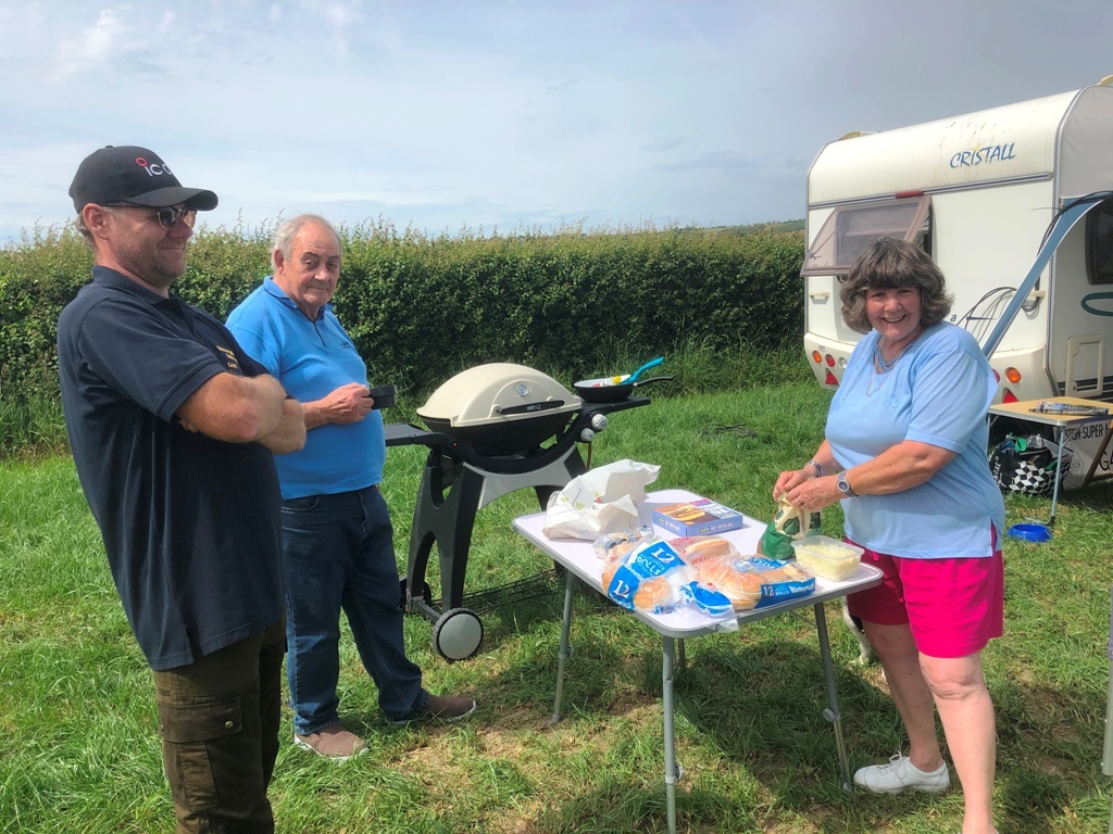 Sandra, Gary and David on BBQ duties